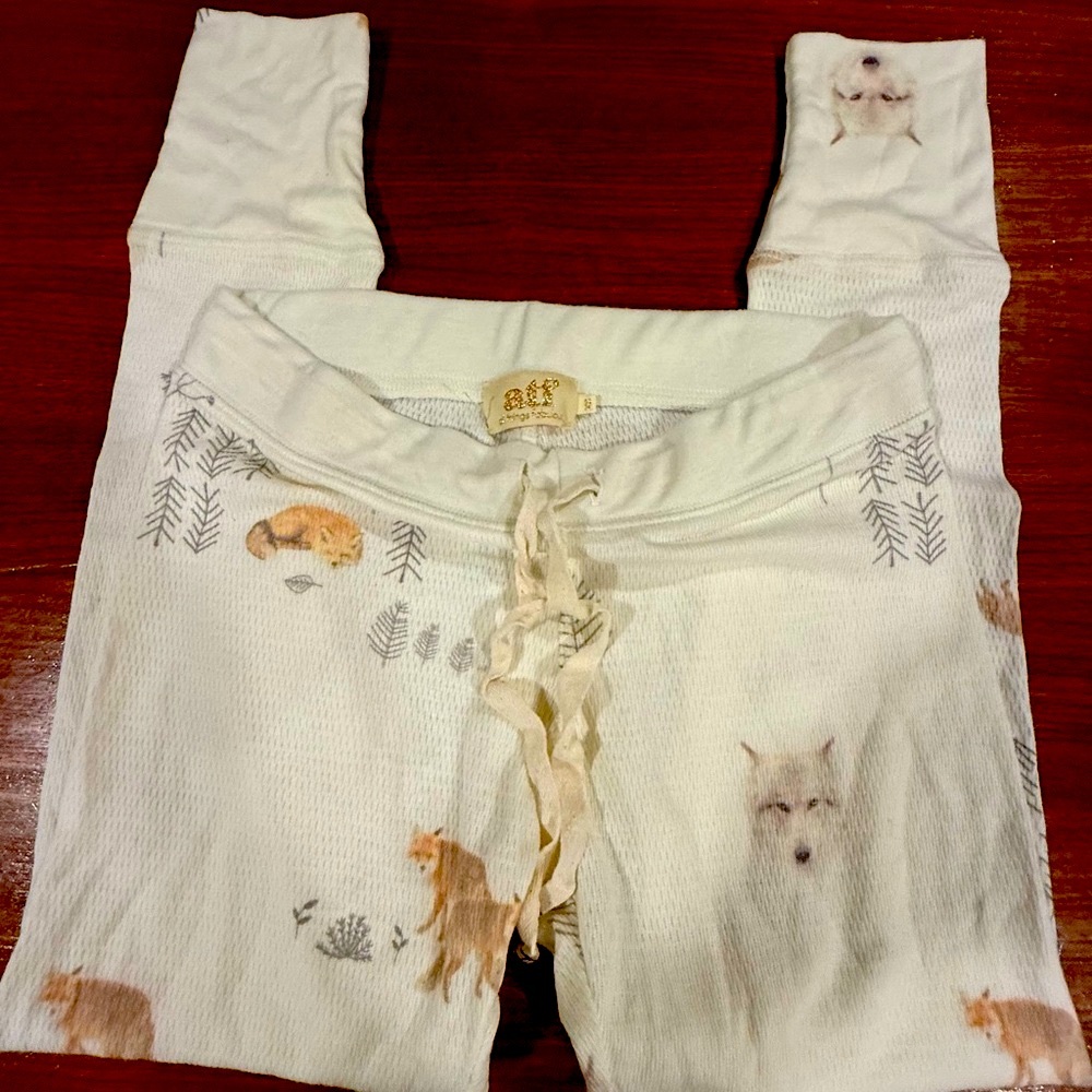 NWOT All Things Fabulous Cream Animal Print Lounge Pants - Picture 4 of 6
